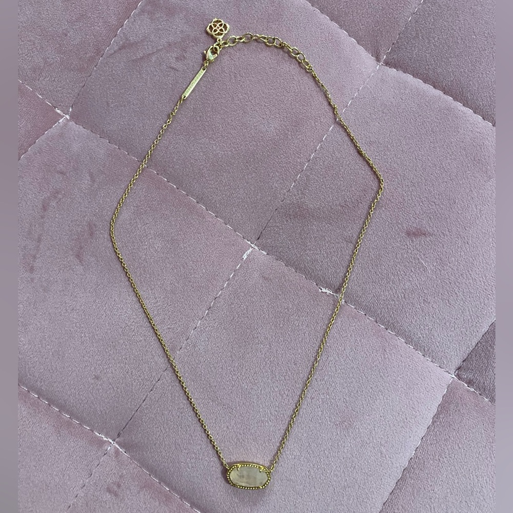 Kendra Scott Gold Pink Gemstone Necklace - Picture 7 of 8